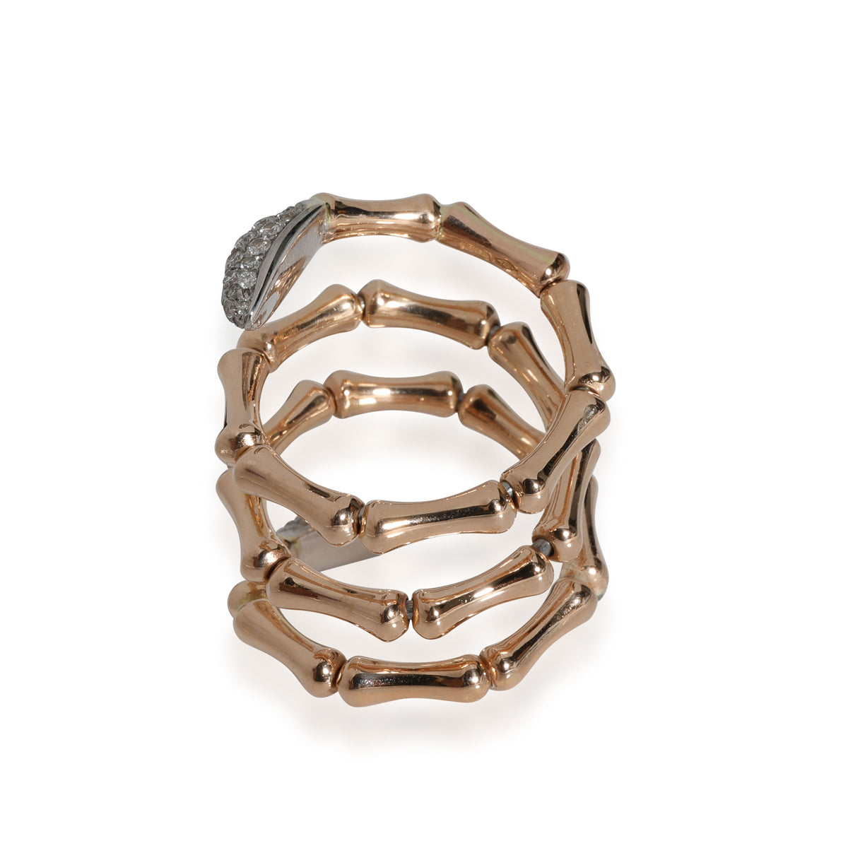 Chimo Rings Chimento Bamboo Diamond Triple Loop Ring in 18K Rose Gold 1.20 Ctw ...