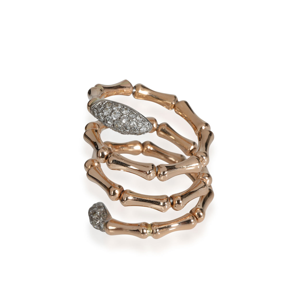 Chimo Rings Chimento Bamboo Diamond Triple Loop Ring in 18K Rose Gold 1.20 Ctw ...