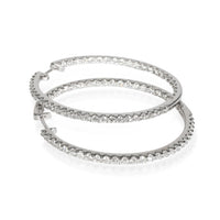 Diamond In and out Hoop Earring in 18K White Gold 2.17 CTW