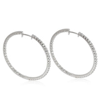 Diamond In and out Hoop Earring in 18K White Gold 2.17 CTW