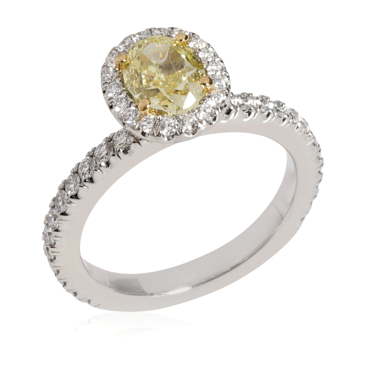 DeBeers Fancy Yellow Diamond Engagement Ring in Platinum VS1 0.90 CTW ...