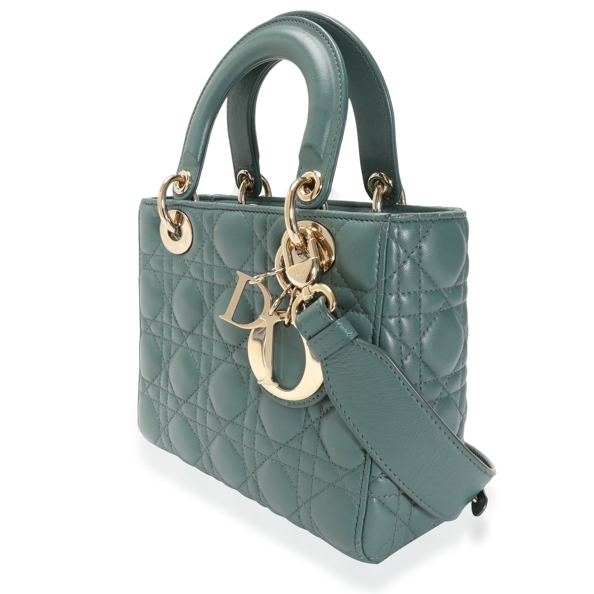 Dior Green Cannage Lambskin Lady Dior My ABCDior Bag