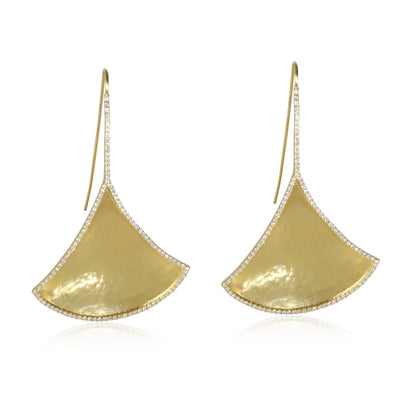 Amrapali Kimaya Diamond Edged Fan Earrings in 18K Yellow Gold (1.84 ctw)