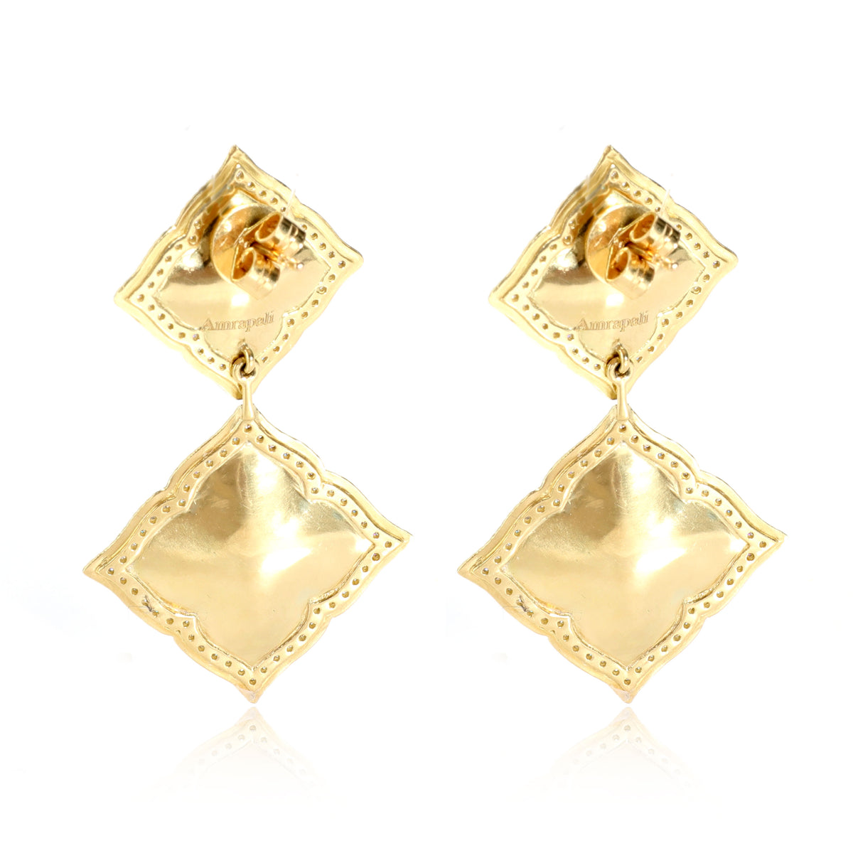 Amrapali Diamond Double Panashri Earrings in 18K Yellow Gold (1.20 ctw)