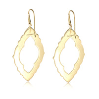 Diamond Sohalia Scalloped Marquise Shaped Earrings in 18K Yellow Gold (0.24 ctw)