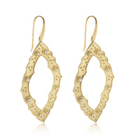 Diamond Sohalia Scalloped Marquise Shaped Earrings in 18K Yellow Gold (0.24 ctw)