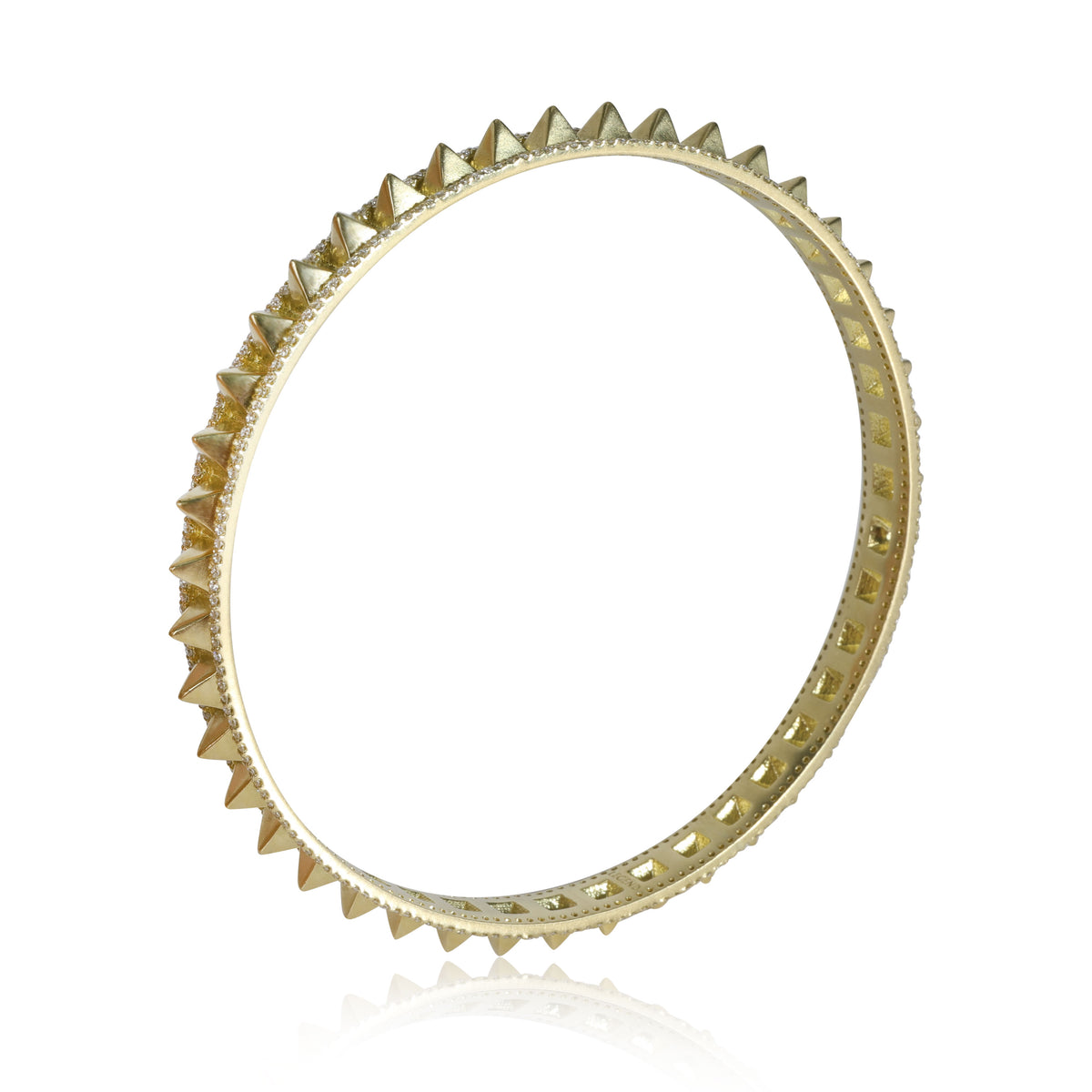 Diamonds Surya Spiked Bangle in 18K Yellow Gold (2.59 ctw)