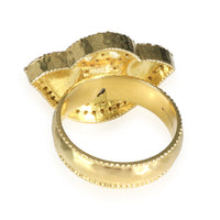 Labradorite Diamond Thamarai Lotus Ring in 18K Yellow Gold (0.56 ctw)