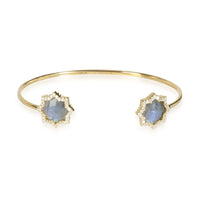 Neel Star Labradorite & Diamond Cuff Bracelet in 18K Yellow Gold (0.45 ctw)