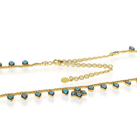 Kundan Diamond  Slice Teardrop & Enamel Necklace in 18K Yellow Gold (3.31 ctw)