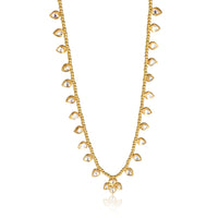 Kundan Diamond  Slice Teardrop & Enamel Necklace in 18K Yellow Gold (3.31 ctw)