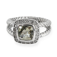 David Yurman Albion Prasiolite Diamond Cable Ring in Sterling Silver