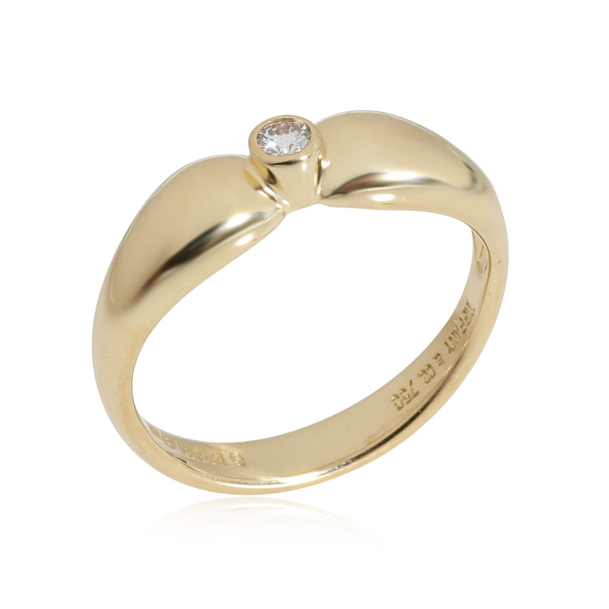 Tiffany & Co. Elsa Peretti Bezel Diamond Ring in 18k Yellow Gold 0.04 CTW