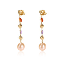 Marco Bicego Pearl & Gemstone Drop Earring in 18k Yellow Gold