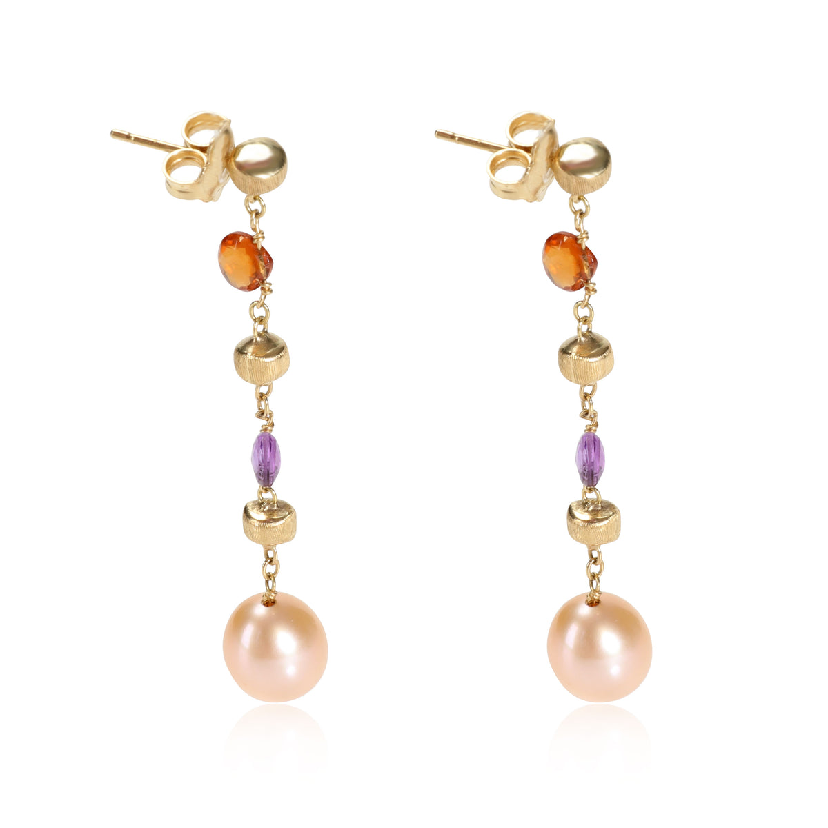 Marco Bicego Pearl & Gemstone Drop Earring in 18k Yellow Gold