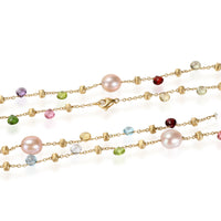 Marco Bicego Paradise Pearl & Mixed Gemstone Necklace in Yellow Gold