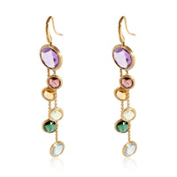 Marco Bicego Jaipur Mixed Gemstone Drop Earrings in 18KT Yellow Gold