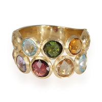 Marco Bicego Jaipur Color Collection Two Row Gemstone Ring in 18Kt Yellow Gold