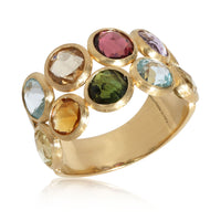 Marco Bicego Jaipur Color Collection Two Row Gemstone Ring in 18Kt Yellow Gold