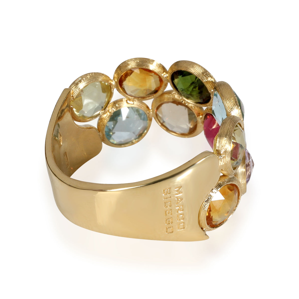 Marco Bicego Jaipur Color Collection Two Row Gemstone Ring in 18Kt Yellow Gold