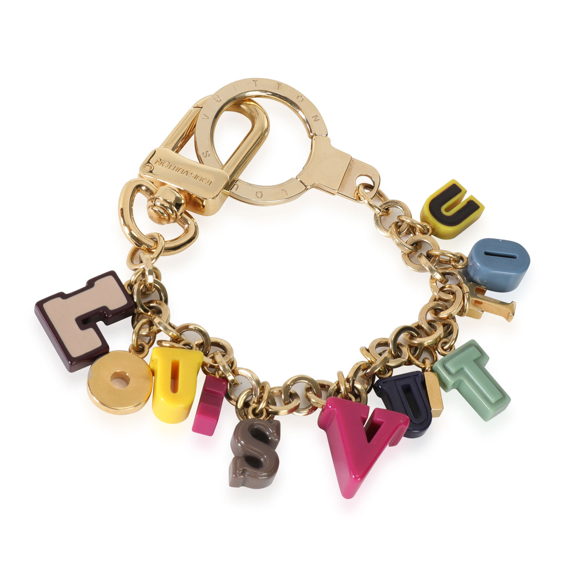 Louis Vuitton Multicolor Resin & Gold-Tone Playtime Letters Bag Charm