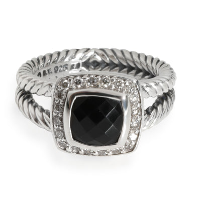 David Yurman Albion Onyx Diamond Ring in Sterling Silver