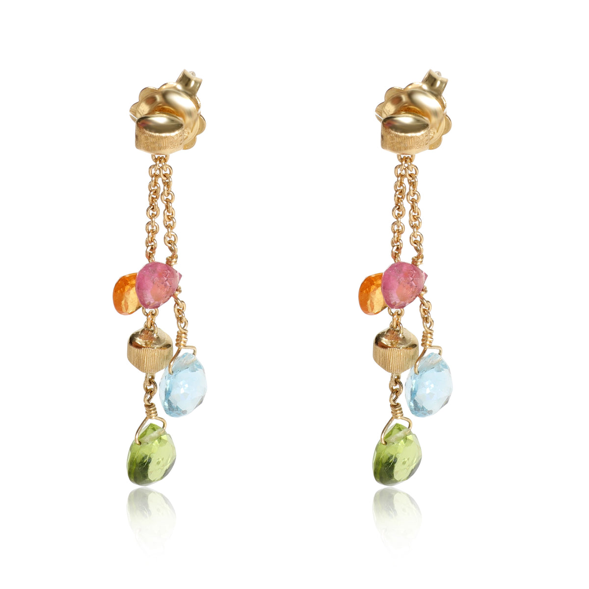 Marco Bicego Paradise Mix Gemstone Earrings in 18kt Yellow Gold