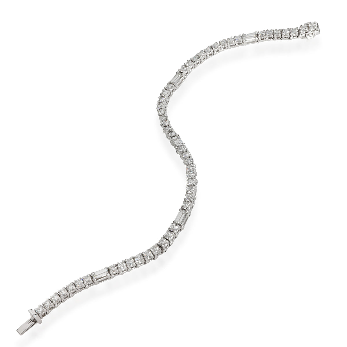 Graff Classic Emerald and Round Diamond Tennis Bracelet in Platinum 5.00 CTW