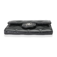 Chanel Black Quilted Caviar Classic Flap Card Holder