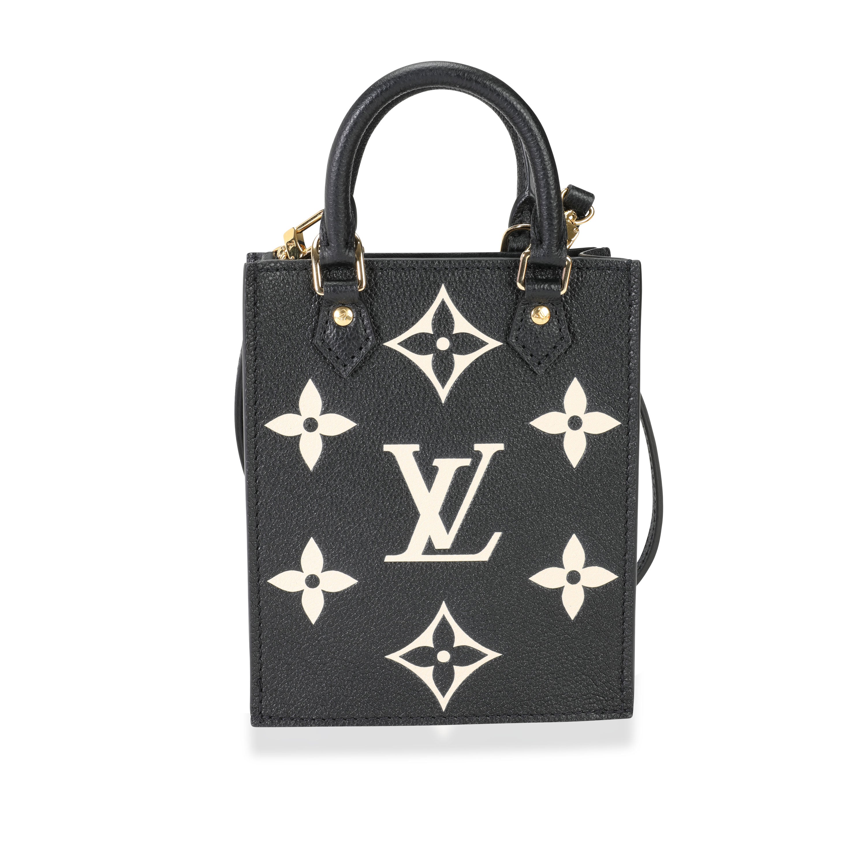 Louis Vuitton Empreinte Monogram Giant Petit Sac Plat Black Beige