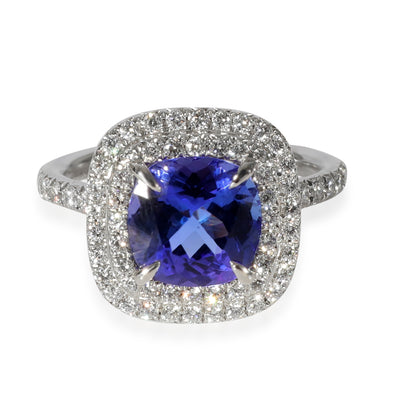 Tiffany & Co. Soleste Tanzanite Diamond Ring in Platinum 0.49 CTW