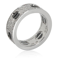 Cartier Love Diamond Ring in 18kt White Gold/Ceramic 0.74 CTW