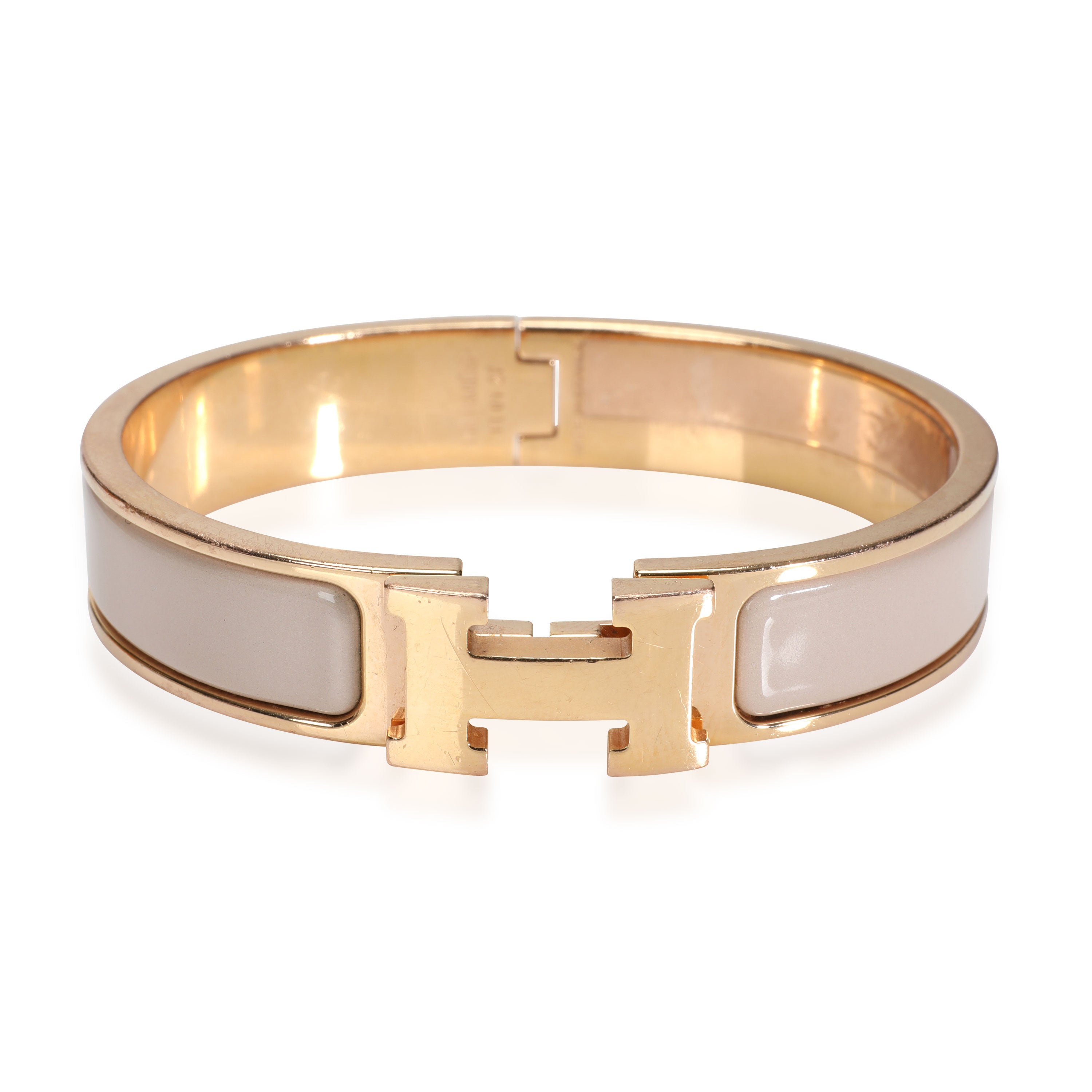 Hermes Clic H Beige Rose Gold Plated Bracelet, myGemma, AU