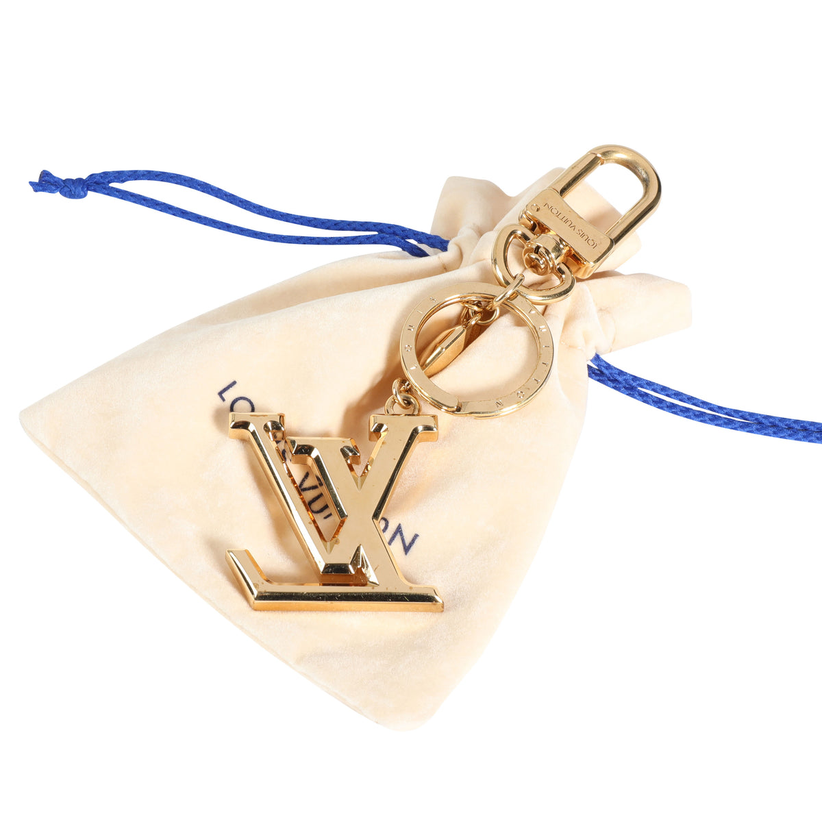 Louis Vuitton Gold Metal LV Facettes Bag Charm, myGemma