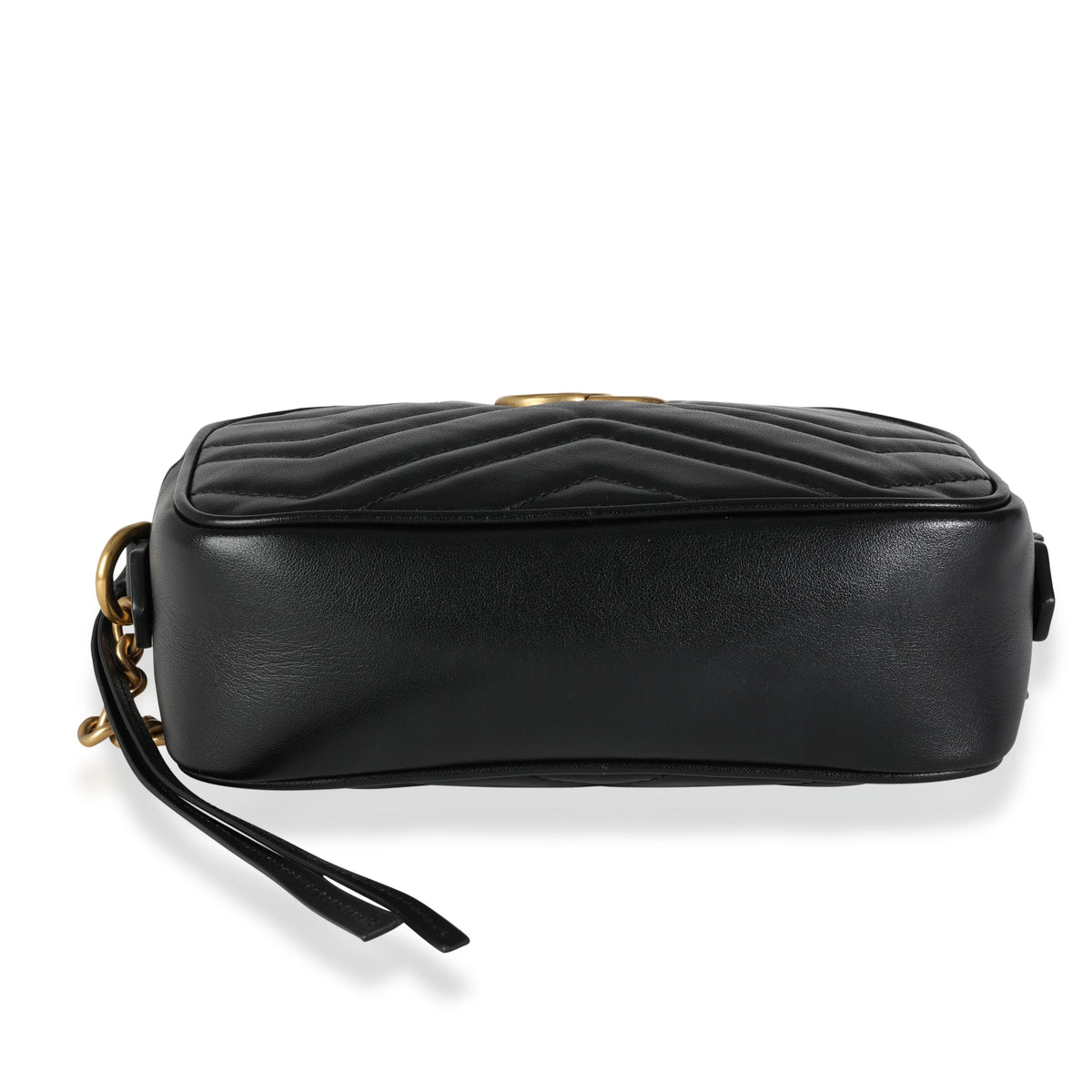 Gucci Black Matelassé Leather Small GG Marmont Shoulder Bag