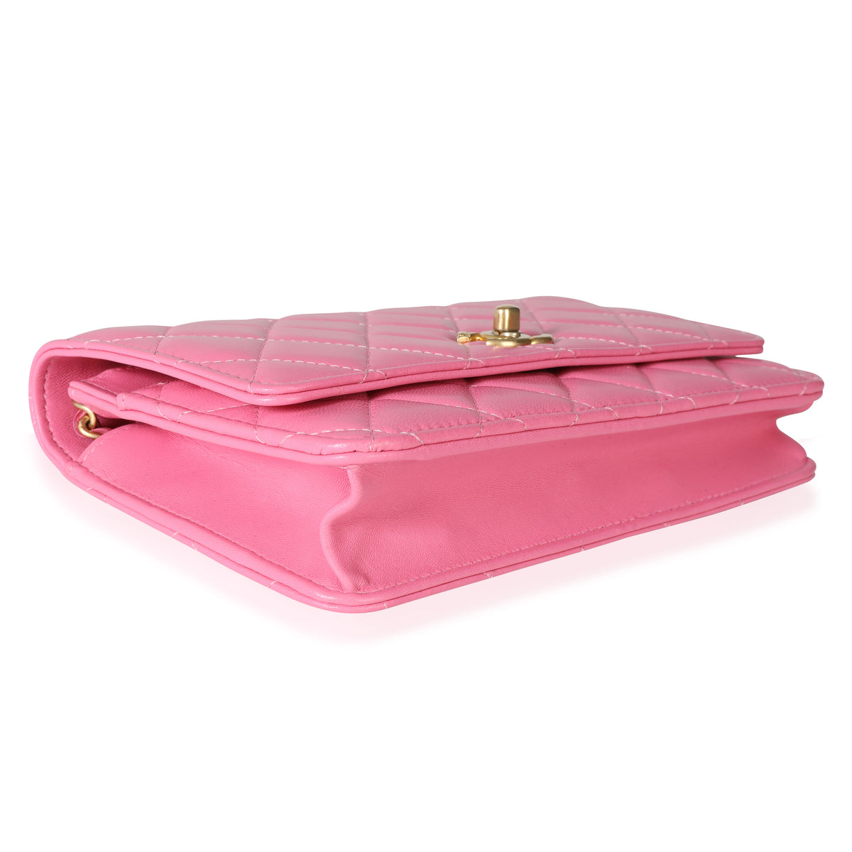 Chanel Pink Quilted Lambskin Pearl Crush Wallet on Chain