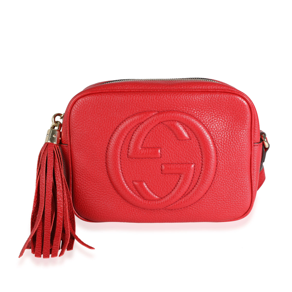 Gucci - Soho Red Grained Leather Small Round Bag