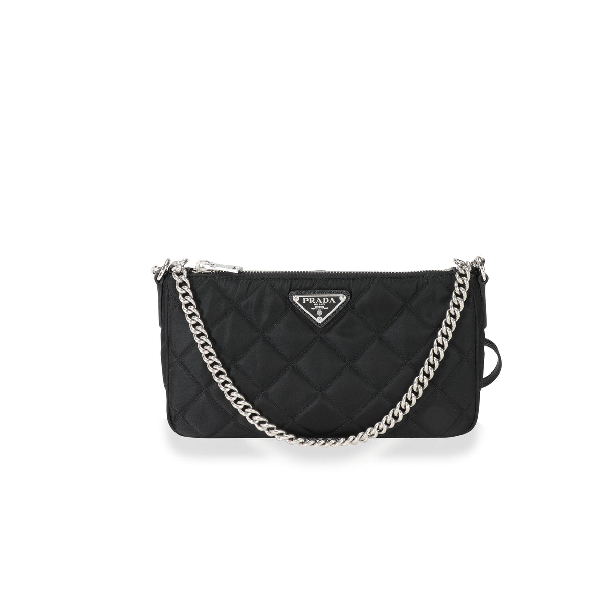 Prada Tessuto Nylon Leather Black Convertible Crossbody Shoulder Handbag  Purse