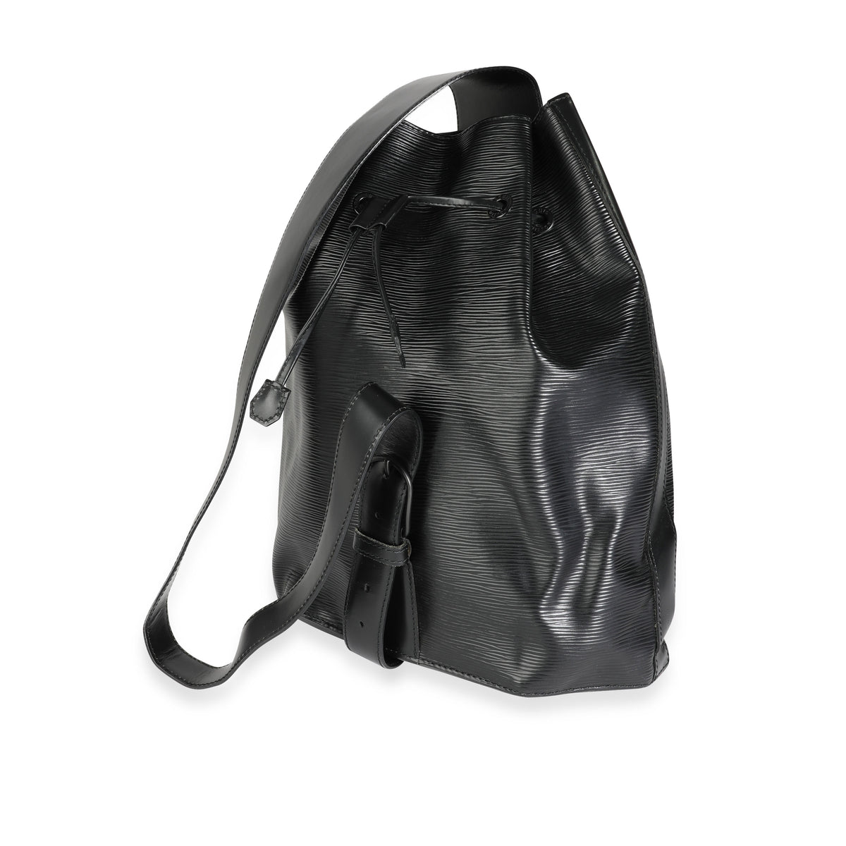 Louis Vuitton Vintage Black Epi Leather Sac a Dos Drawstring Sling Backpack