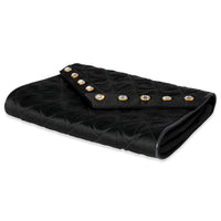 Chanel Vintage Black Quilted Satin Embellished Evening Bag