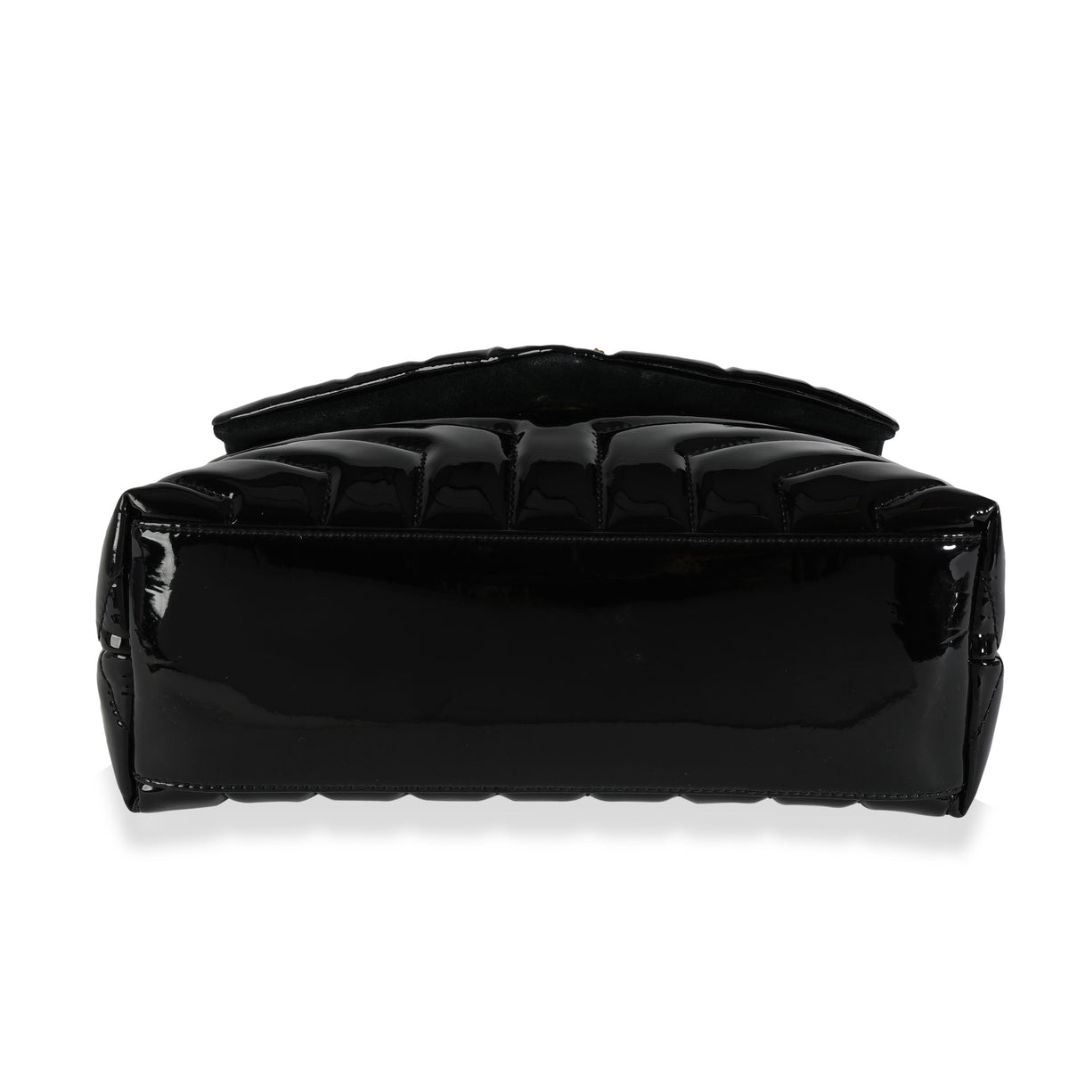 Saint Laurent Black Matelassé Patent Leather Small Loulou Monogram Shoulder Bag