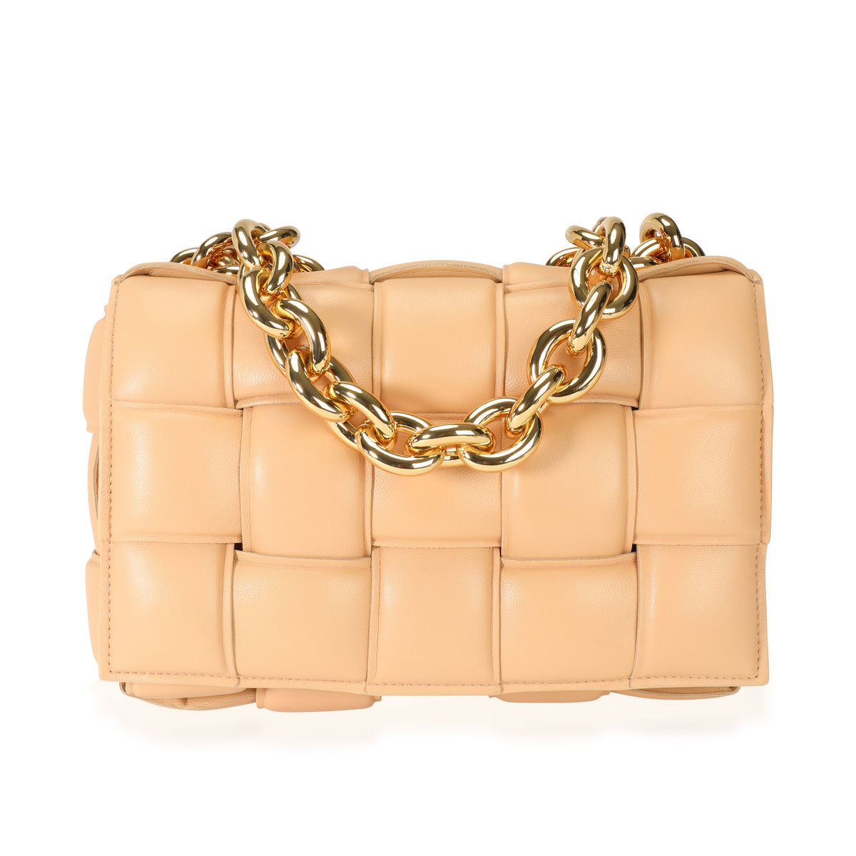 Bottega Veneta Almond Maxi Intrecciato Leather Chain Cassette Bag