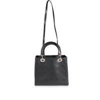 Dior Black Embossed Cannage Leather Medium Lady Dior Bag