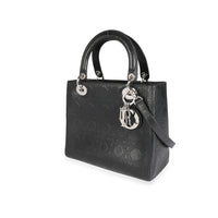 Dior Black Embossed Cannage Leather Medium Lady Dior Bag