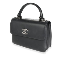Chanel Black Smooth Calfskin Small Trendy CC Top Handle Flap Bag