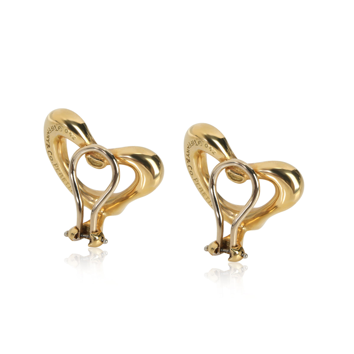 Tiffany & Co. Elsa Peretti Open Heart Clip On Earrings in 18kt Yellow Gold