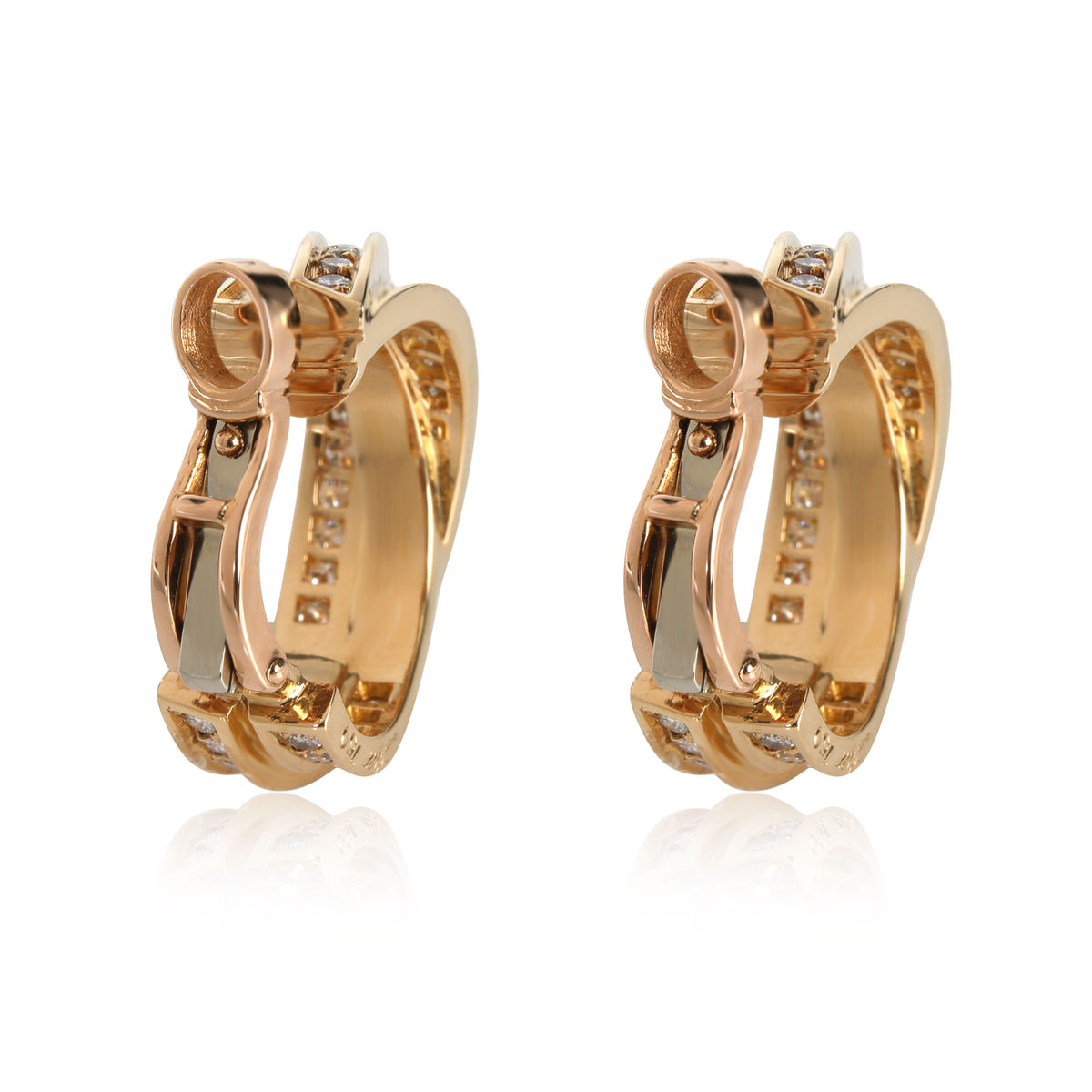 Cartier Trinity Diamond Earrings in 18kt Yellow Gold 1.8 CTW