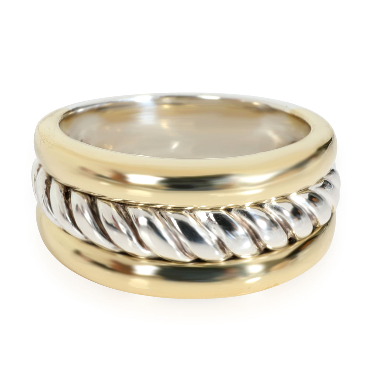 David Yurman Cable Ring in 18K Yellow Gold/Sterling Silver