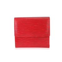 Louis Vuitton Rouge Epi Leather Porte-Monnaie Tresor Wallet