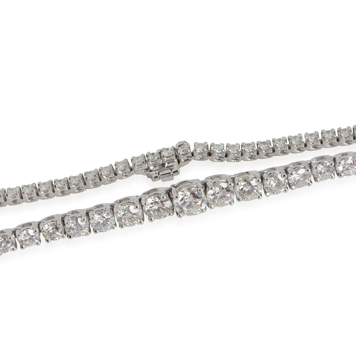 Diamond Tennis Necklace in 14K White Gold J SI1 12 CTW